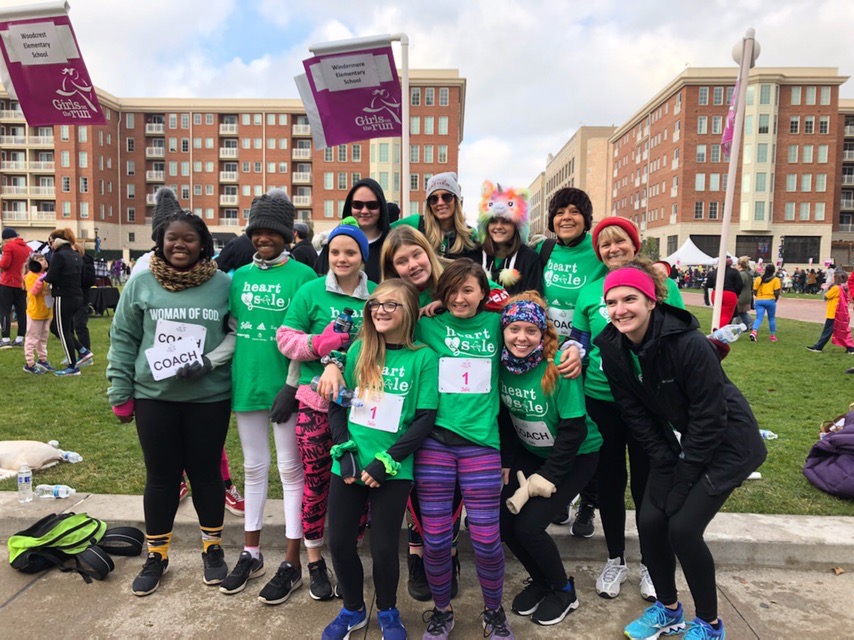 The United Way of Delaware County’s Girls on the Run Club pose together for a photo during a Heart & Sole event in Columbus. Girls on the Run club is just one of many programs offered by the United Way as a result of its extensive community partnerships.